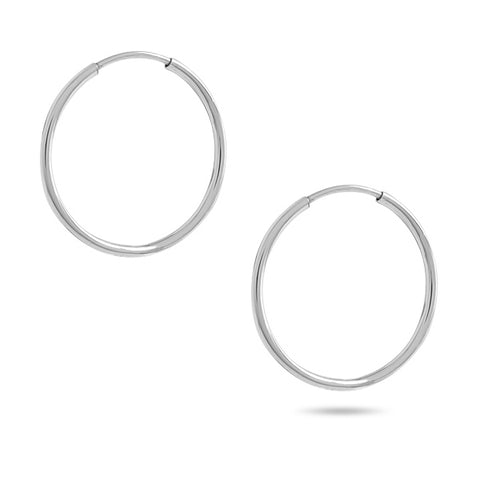Sterling Silver Continuous Hoops Earrings Made in USA VLM Jewelry Los Angeles