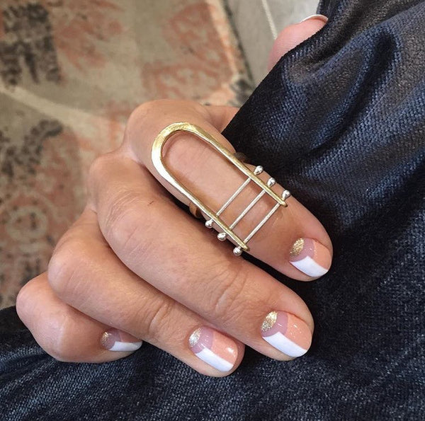 Los Angeles Jewelry Designer Handmade Brass Harp Ring