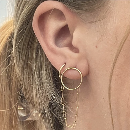 PHOEBE | CHAIN | DANGLE | HOOPS | GOLD | FILLED | RENEWAL | VLM | JEWELRY