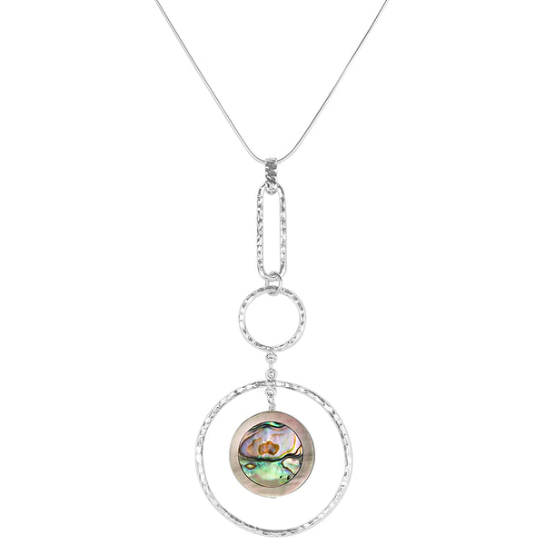 vlmjewelry.com | Sterling Silver Goddess Necklace | Abalone Shell Inlay | Handmade in Los Angeles