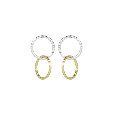vlmjewelry.com | Two Tone Petite Eternal Hoop Earrings | Atmosphaera Collection | Handmade Jewelry