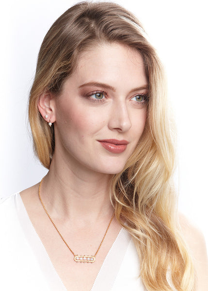 VLM Jewelry Cool 14k Gold Freshwater Pearl Clef Earrings Vanessa Arthur