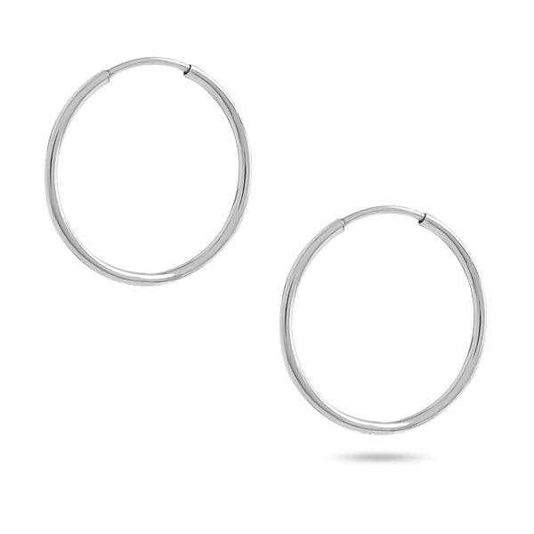 Sterling Silver Continuous Hoops Earrings Made in USA VLM Jewelry Los Angeles