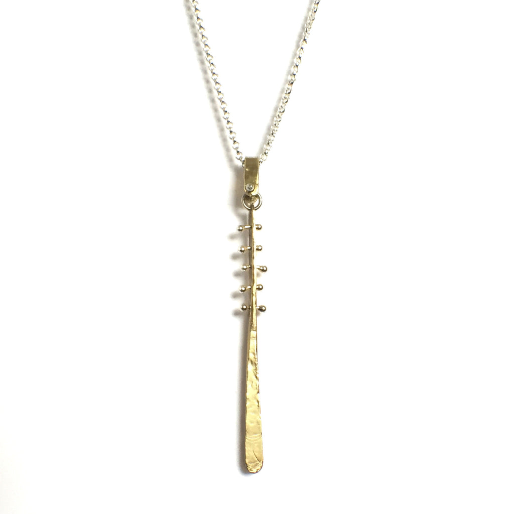 Sterling Silver VLM Jewelry Long Layering Baton Necklace Handmade in Los Angeles California