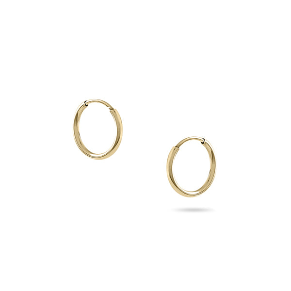 SEAMLESS | 14k Gold FILLED | Continuous | Mini | Hoop | Earrings | Made in USA | VLM Jewelry