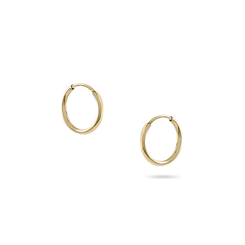 SEAMLESS | 14k Gold | Continuous | Mini | Hoop | Earrings | Made in USA | VLM Jewelry