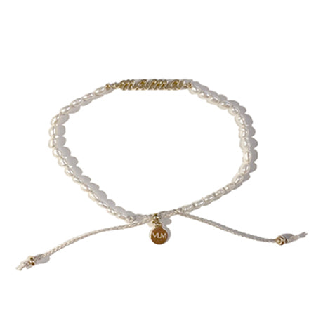 vlm jewelry | Charming Mama | Mamacita |Adjustable Pearl Bracelet | Handmade in Ventura