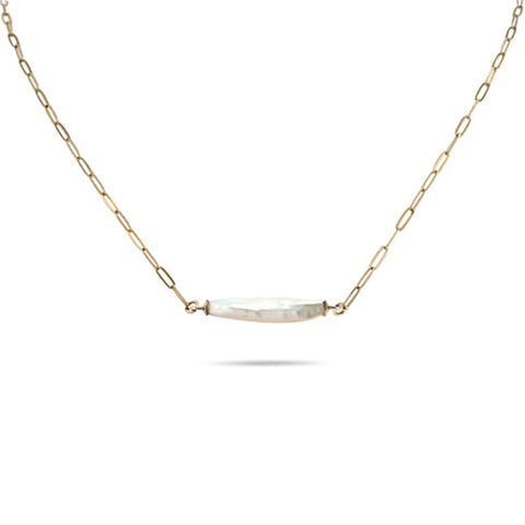 FRESHWATER | STICK | PEARL | NECKLACE | WITH | DAINTY| PAPERCLIP | GOLD | FILLED | CHAIN