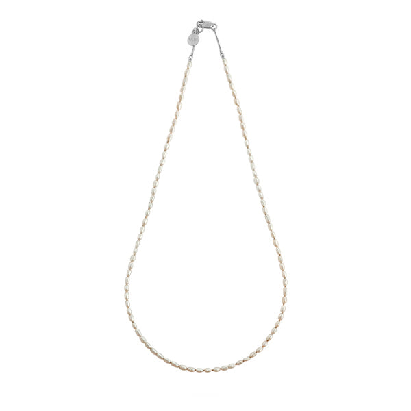 FAITH | FRESHWATER | RICE | PEARL | NECKLACE | WITH | DAINTY | STERLING | SILVER | BAR | CHAIN | RENEWAL | VLM | JEWELRY