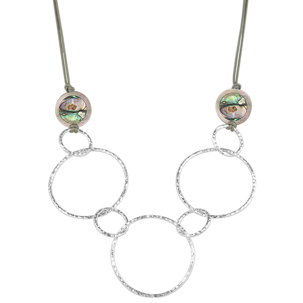 vlmjewelry.com | Sterling Silver Trinity Necklace | Mother of Pearl Abalone | Handmade in Los Angeles