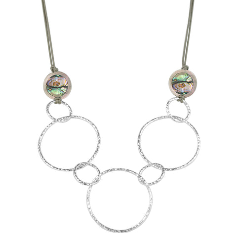 vlmjewelry.com | Sterling Silver Trinity Necklace | Mother of Pearl Abalone | Handmade in Los Angeles