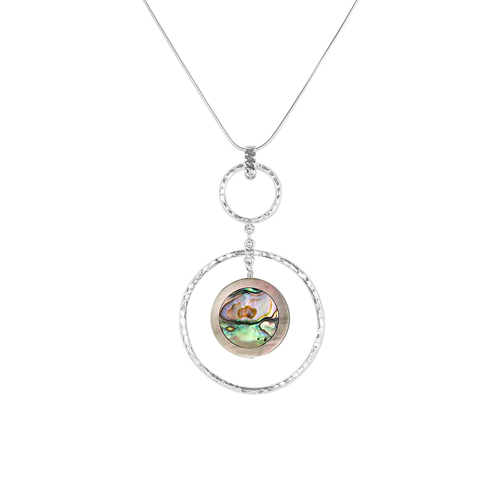 vlmjewelry.com | Sterling Silver Demigoddess Necklace | Abalone Shell Inlay | Handmade in Ventura