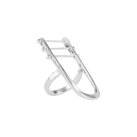 Los Angeles Jewelry Designer Handmade Sterling Silver Harp Ring