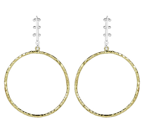 vlmjewelry.com | Two Tone Era Hoop Earrings | Atmosphaera Collection | Handmade Jewelry
