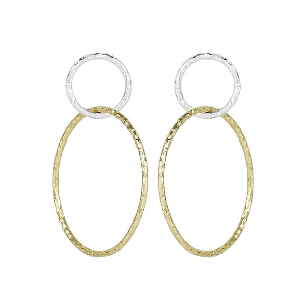 vlmjewelry.com | Two Tone Eternal Hoop Earrings | Atmosphaera Collection | Handmade Jewelry
