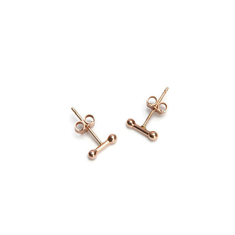 VLM Jewelry Cool 14K Rose Gold Bar Studs Earrings Vanessa Arthur