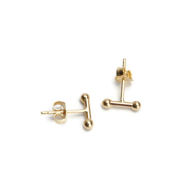 VLM Jewelry Cool 14K Yellow Gold Bar Studs Earrings Vanessa Arthur