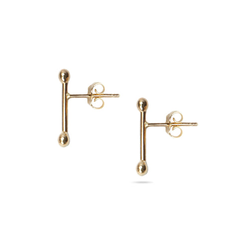 VLM Jewelry 14k Gold Bar Accent Studs Earrings Best Seller